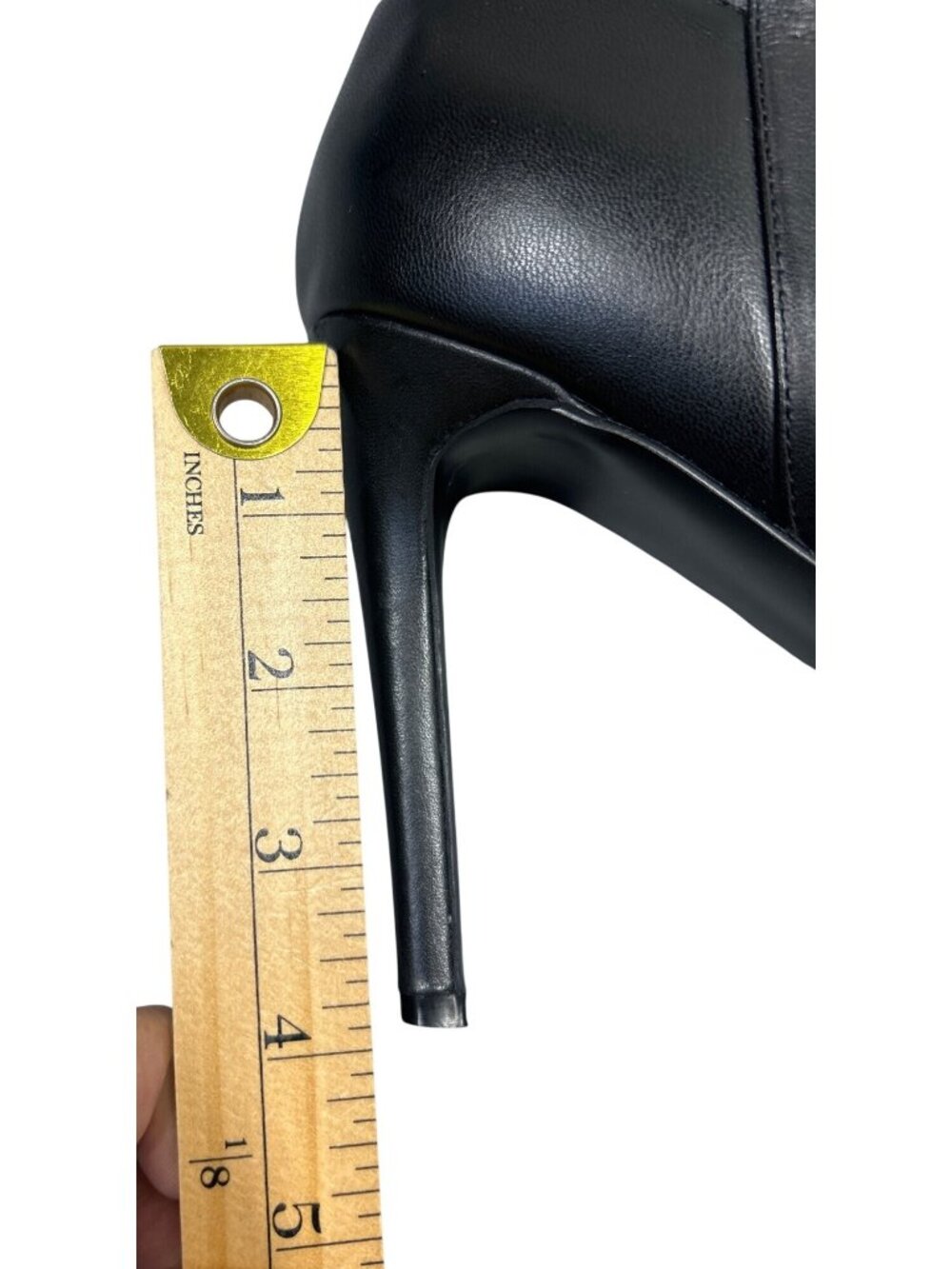 Nine West Quizme Women's 9M Knee High Platform Boots Black Leather Stiletto EUC - Picture 12 of 16